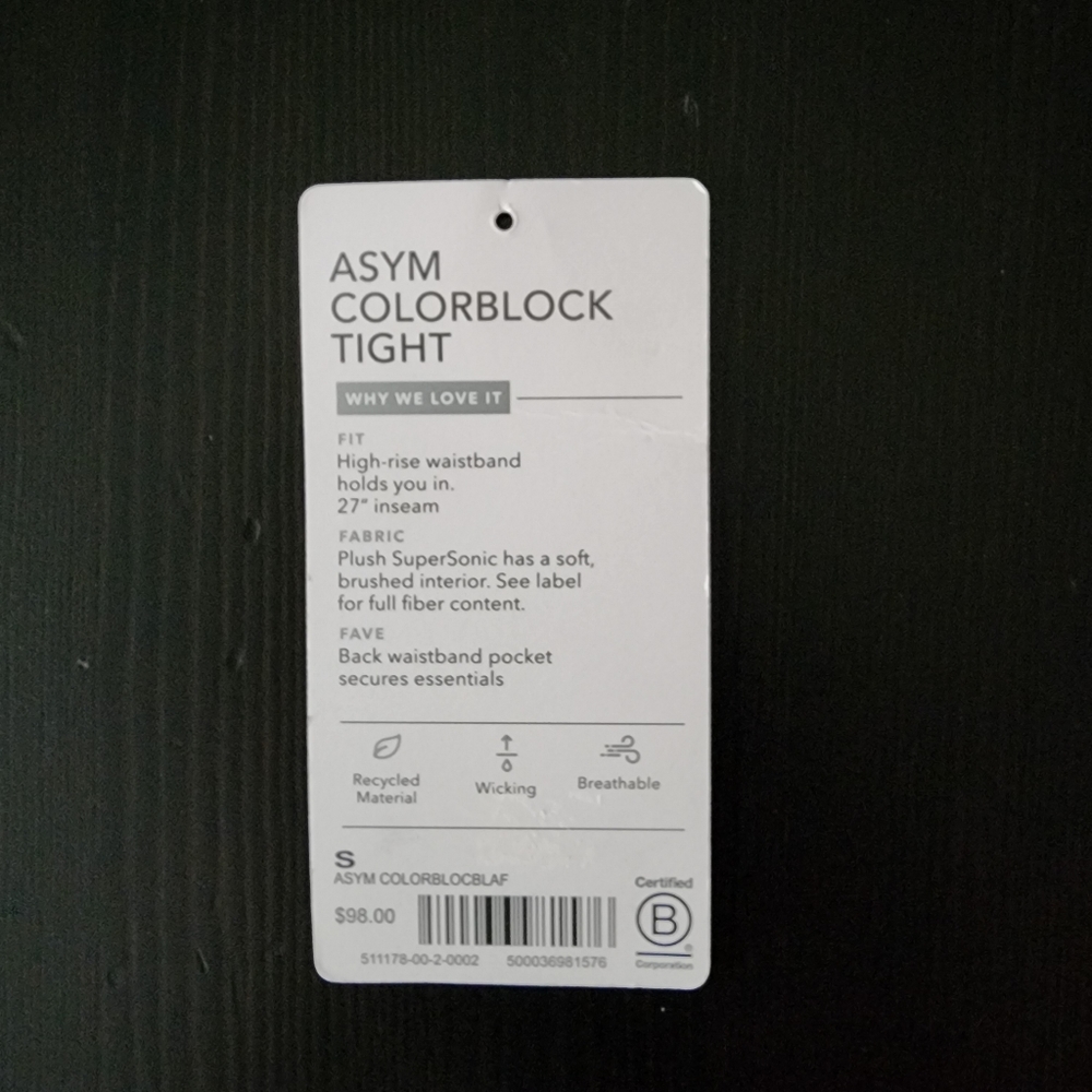 BOGO Athleta Asym Colorblock Black, Yellow, and Olive Green Tights - Picture 8 of 8